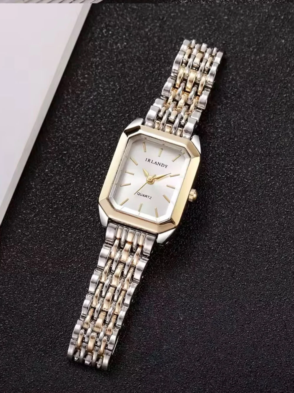 IRLANDY Two-Tone Rectangular Quartz Watch